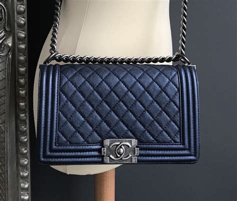 chanel boy metallic navy|chanel bags for boys.